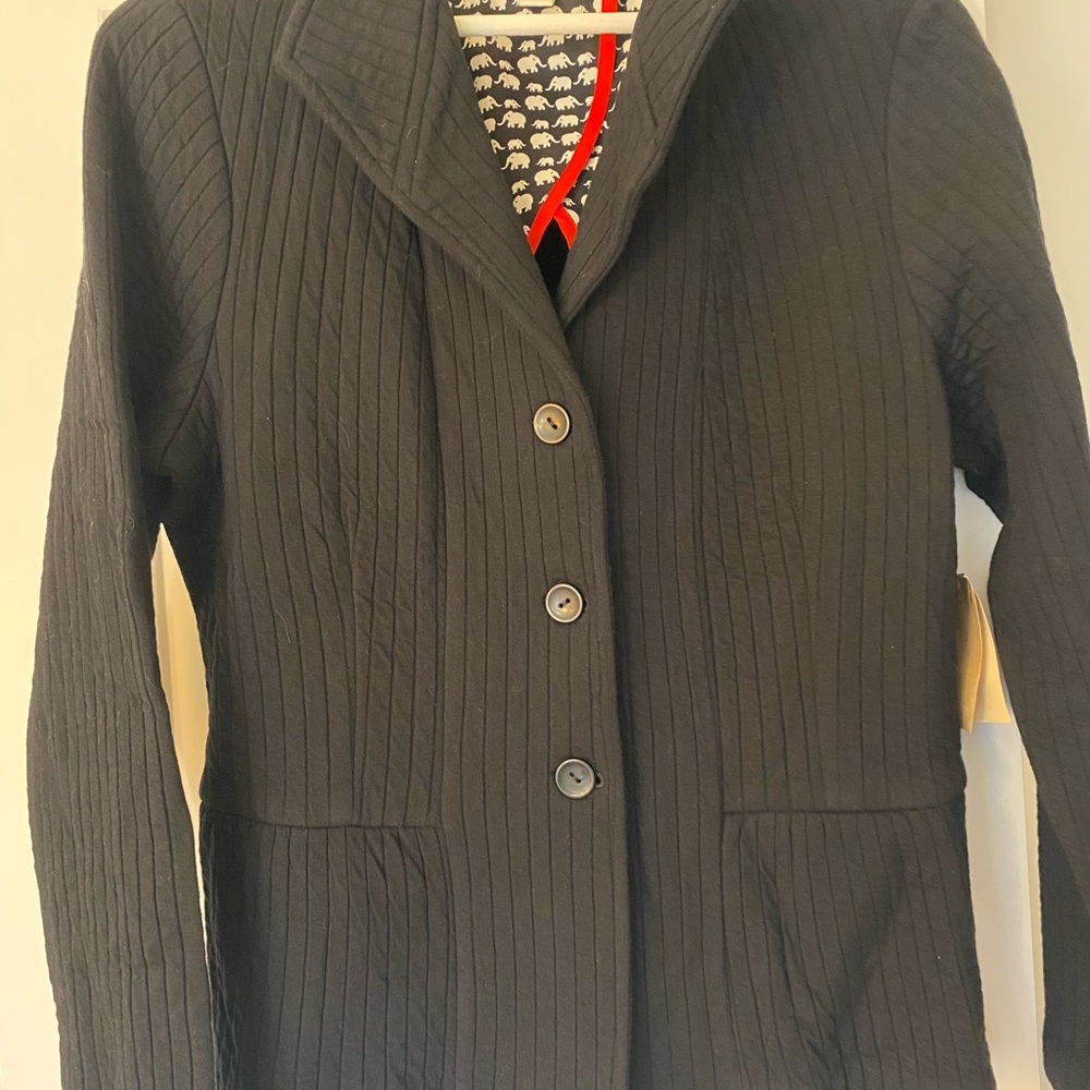 Coldwater Creek Black light textured cotton blazer